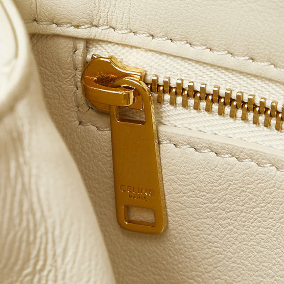 CELINE White Leather Shoulder Bag - Picture 8 of 12